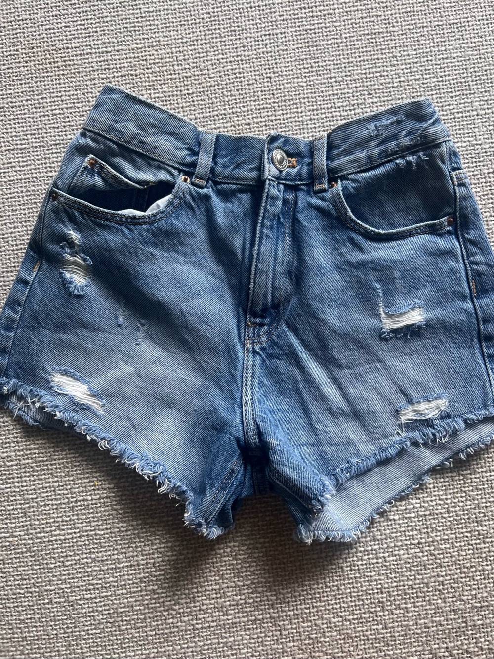 Zara Blue Distressed Denim Kids’ Shorts / Size 11/12